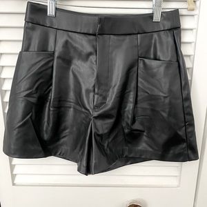 Zara Faux Leather Shorts